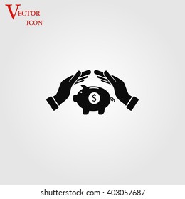 Vector icon saving, piggy bank