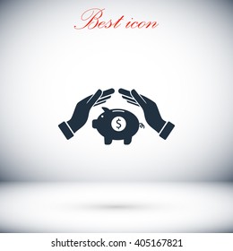 Vector icon saving, piggy bank