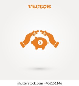 Vector icon saving, piggy bank