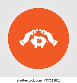Vector icon saving, piggy bank