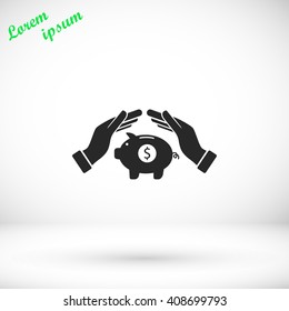 Vector icon saving, piggy bank