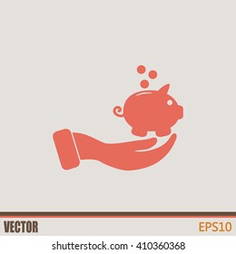Vector icon saving, piggy bank