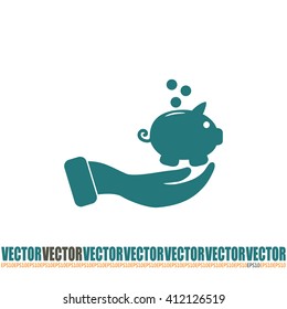 Vector icon saving, piggy bank