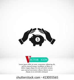 Vector icon saving, piggy bank