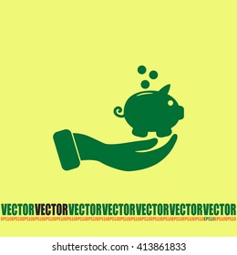Vector icon saving, piggy bank