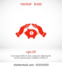 Vector icon saving, piggy bank