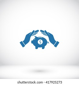 Vector icon saving, piggy bank