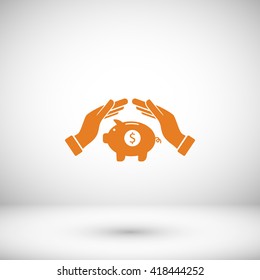 Vector icon saving, piggy bank