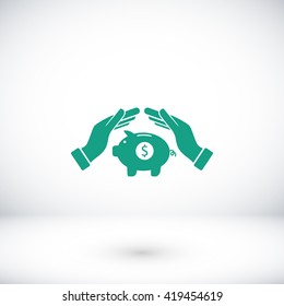 Vector icon saving, piggy bank