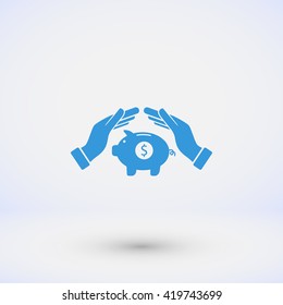 Vector icon saving, piggy bank