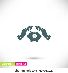 Vector icon saving, piggy bank