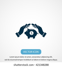 Vector icon saving, piggy bank
