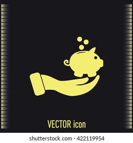 Vector icon saving, piggy bank