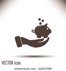 Vector icon saving, piggy bank