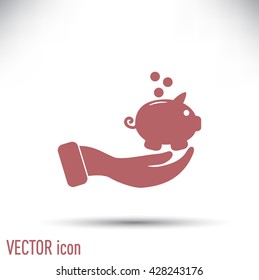 Vector icon saving, piggy bank