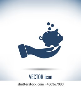 Vector icon saving, piggy bank