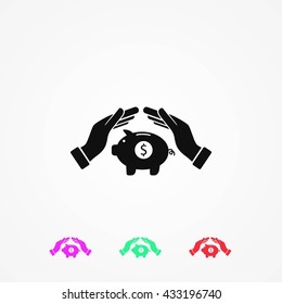 Vector icon saving, piggy bank