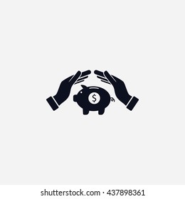 Vector icon saving, piggy bank