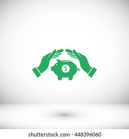 Vector icon saving, piggy bank