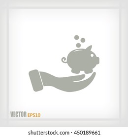 Vector icon saving, piggy bank