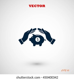 Vector icon saving, piggy bank