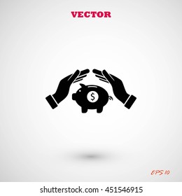 Vector icon saving, piggy bank