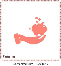 Vector icon saving, piggy bank