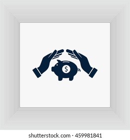Vector icon saving, piggy bank