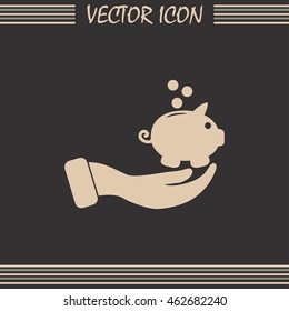 Vector icon saving, piggy bank