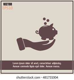 Vector icon saving, piggy bank