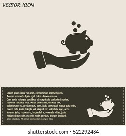 Vector icon saving, piggy bank