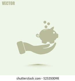 Vector icon saving, piggy bank