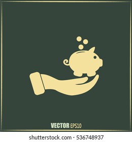 Vector icon saving, piggy bank