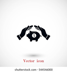 Vector icon saving, piggy bank, flat design best vector icon