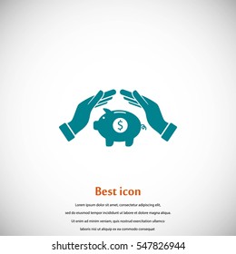 Vector icon saving, piggy bank, flat design best vector icon