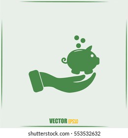 Vector icon saving, piggy bank