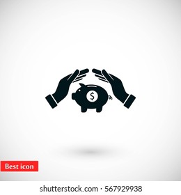 Vector icon saving, piggy bank, flat design best vector icon