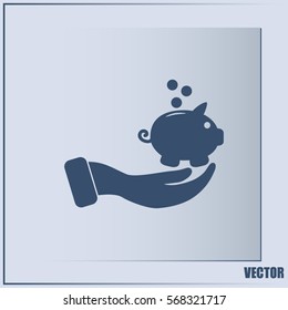 Vector icon saving, piggy bank