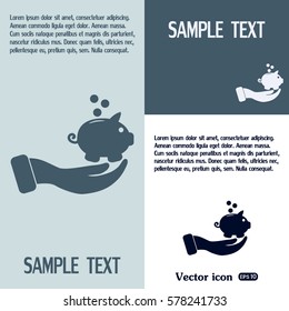 Vector icon saving, piggy bank