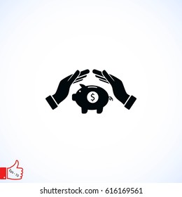 Vector icon saving, piggy bank, flat design best vector icon