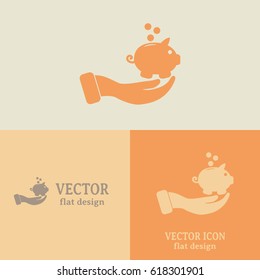 Vector icon saving, piggy bank