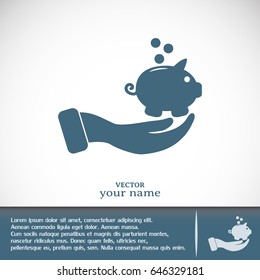 Vector icon saving, piggy bank