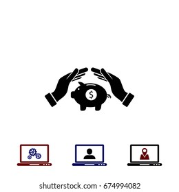 Vector icon saving, piggy bank, flat design best vector icon