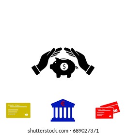 Vector icon saving, piggy bank, flat design best vector icon