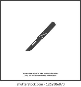 Vector icon scalpel medical surgical on white isolated background. Layers grouped for easy editing illustration. For your design.