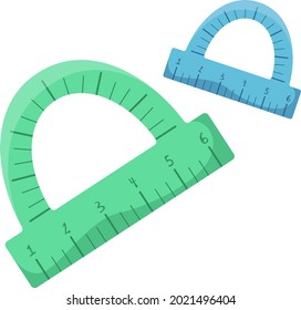 Vector icon school ruler protractor by september