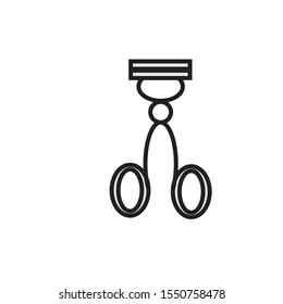 vector icon with scissor shape eyelash curler