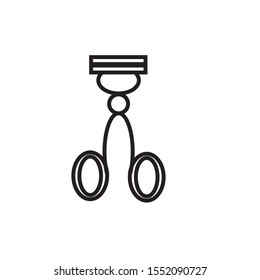 vector icon with scissor shape eyelash curler