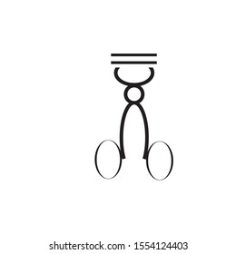 vector icon with scissor shape eyelash curler