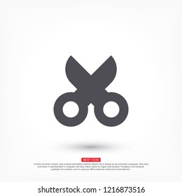 Vector icon scissors 10 EPS